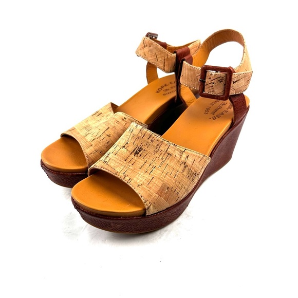 Kork Ease Keirn Platform Wedge 10 Brown Cork Womens Sandals Shoes - Picture 1 of 11